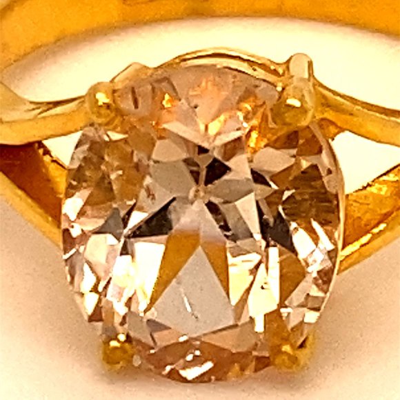 Imperial Topaz 4.58ct Solid 22K Yellow Gold Ring - Picture 6 of 6